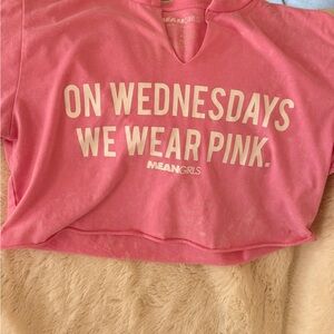 Mean Girls Pink Graphic Crop Top - "On Wednesdays We Wear Pink"